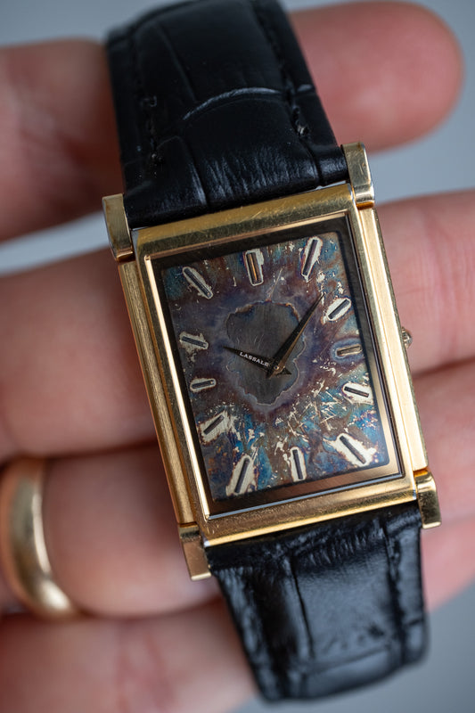 Custom Lassale Tank | January 1988, oil slick dial, articulated lugs