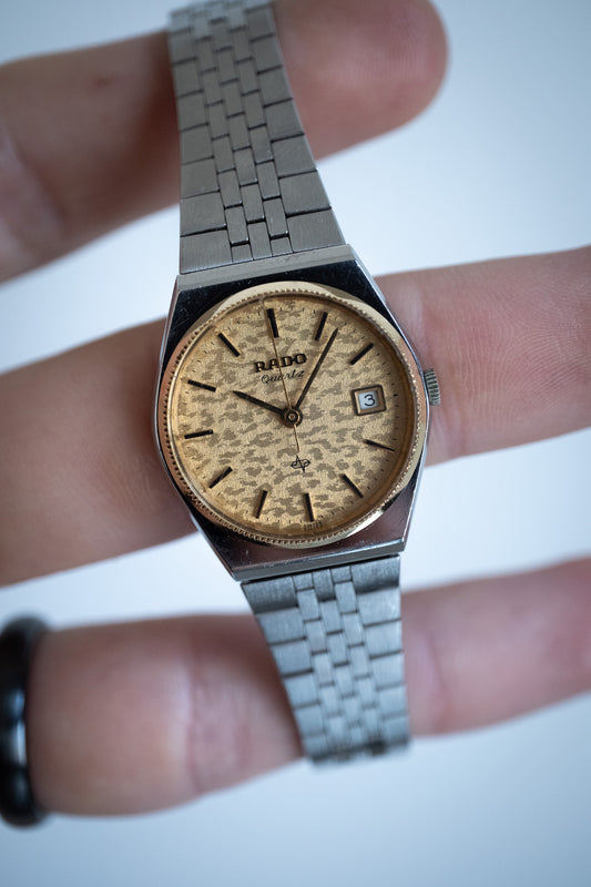 Rado Date | petite, camo dial, two-tone