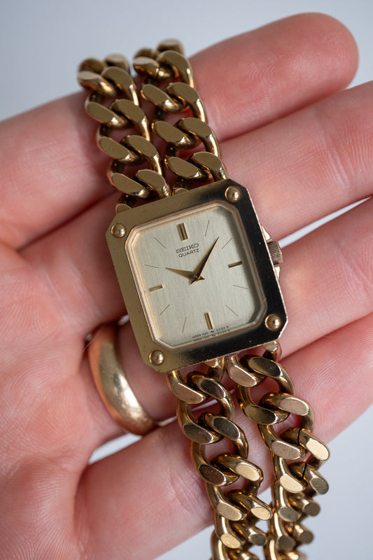 Seiko Double Chain Watch | July 1993, gold, sexy