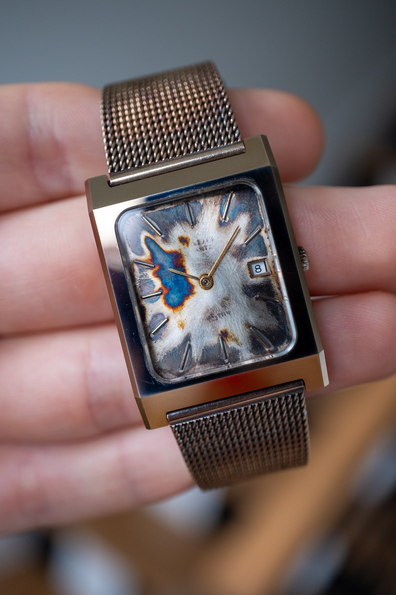Custom Dial Tank | Rado base, tungsten case, sharp