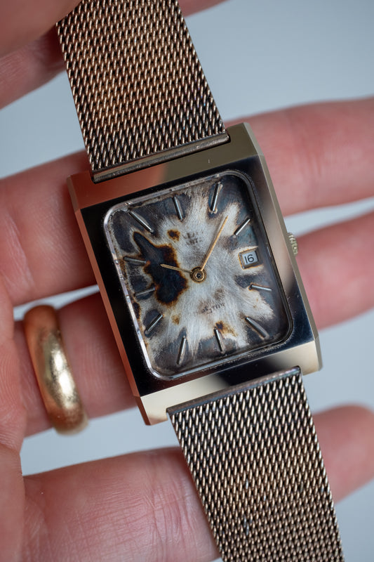 Custom Dial Tank | Rado base, tungsten case, sharp