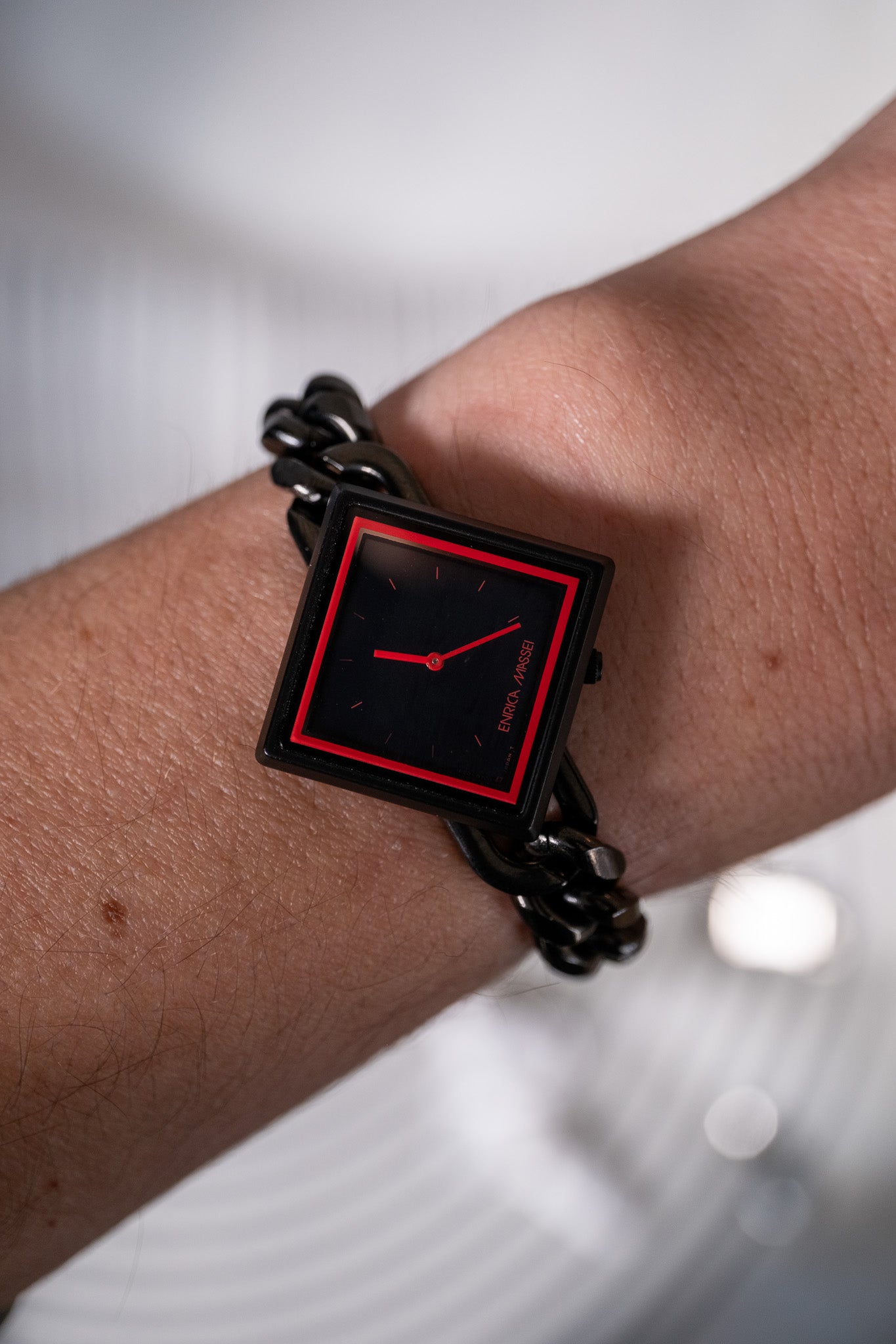 Seiko x Enrica Massei Chain Watch | December 1984, PVD, angular