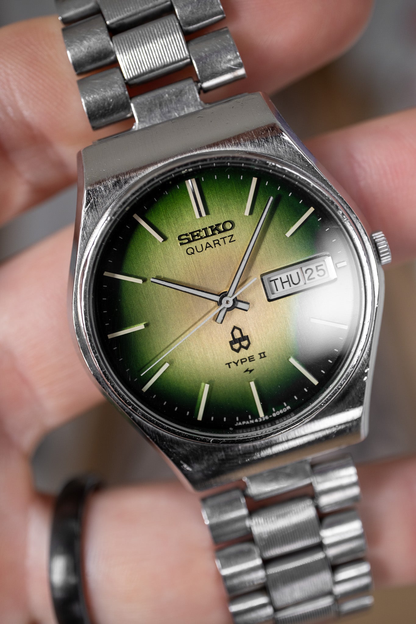Seiko Type II | October 1974, green sunburst dial