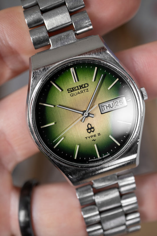 Seiko Type II | October 1974, green sunburst dial
