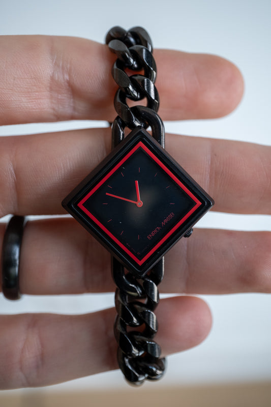Seiko x Enrica Massei Chain Watch | December 1984, PVD, angular